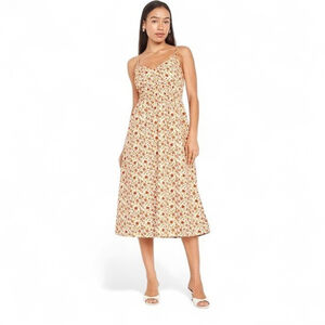 Old Navy Floral Milkmaid Smocked Midi Dress Sz M